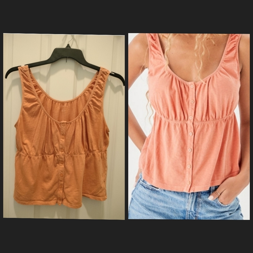 American Eagle Outfitters button front tank top SzL EUC